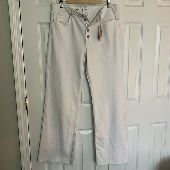 Mango Denim - Mango Wide Leg Flare Jeans in White